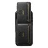SUTENI H03 For iPhone 17 Pro Case Card Holder Waxy Texture Leather+TPU Phone Cover