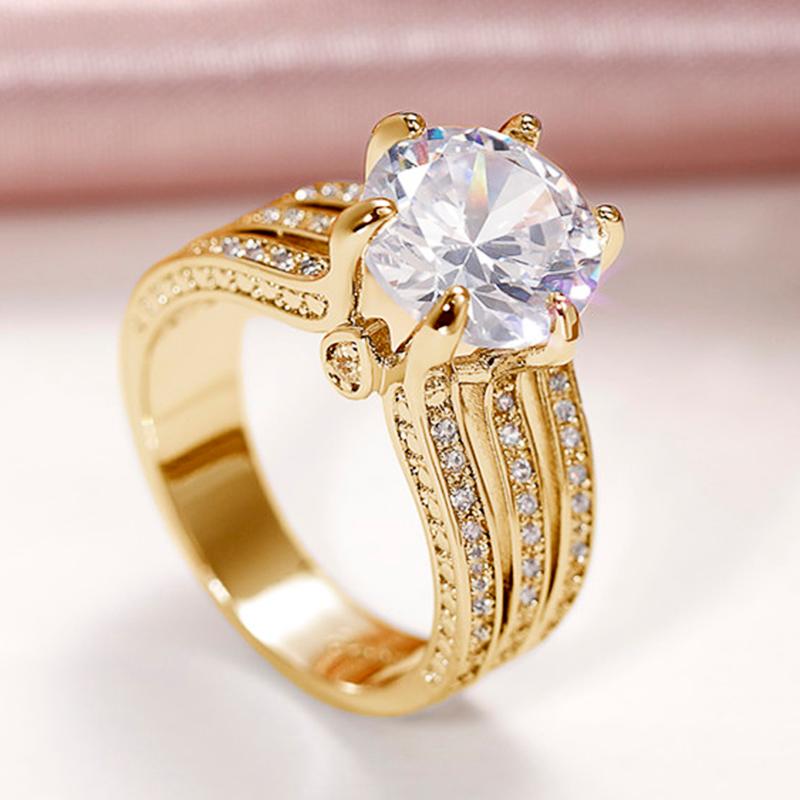

CAOSHI Noble Engagement Ceremony Temperament Female Finger Ring Classic Six Claw Inlay Cubic Zirconia Fashion Zircon for Women 6