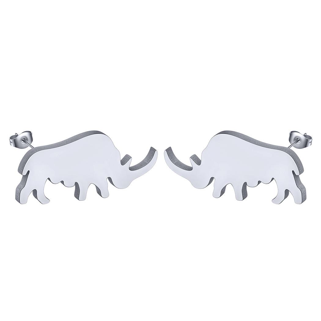 

New Stainless Steel Elephant Earrings For Woman Men Stainless Steel Animal Zircon Gothic Tragus Accessories Valentine Day Gift