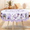 One Purple Lavender Patterned Tablecloth, Featuring Lavender And Butterfly Prints, Embossed Edges