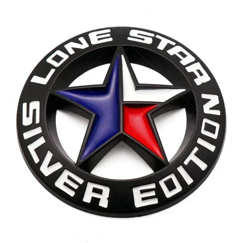3D Metal Silver Edition Lone Star Logo Rear Trunk Fender Emblem Badge Sticker for Wrangler Compass Ram 1500 2500