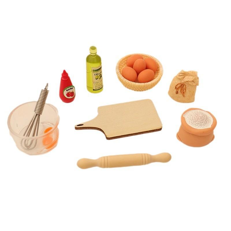 Dollhouse Miniature 3D Kitchen Scene with Food, Utensils, and Stove