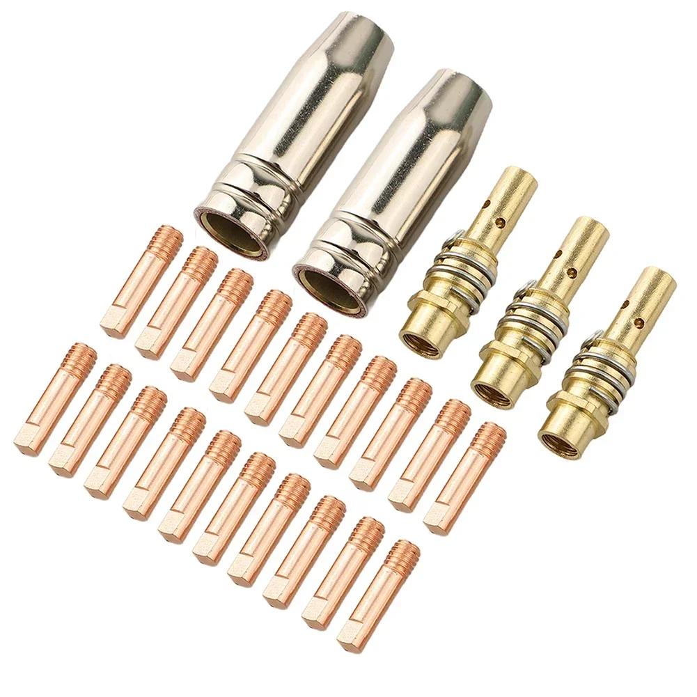 Diffusers Set Contact Tips Kit Welding Projects 25 Piece Welding Nozzle Kit 2 Nozzles 20 Contact Tips 3 Diffusers