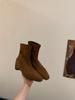 Small Invisible Inner French Vintage Maillard Skinny Boots Women's Side Zipper Short Boots Naked Boots