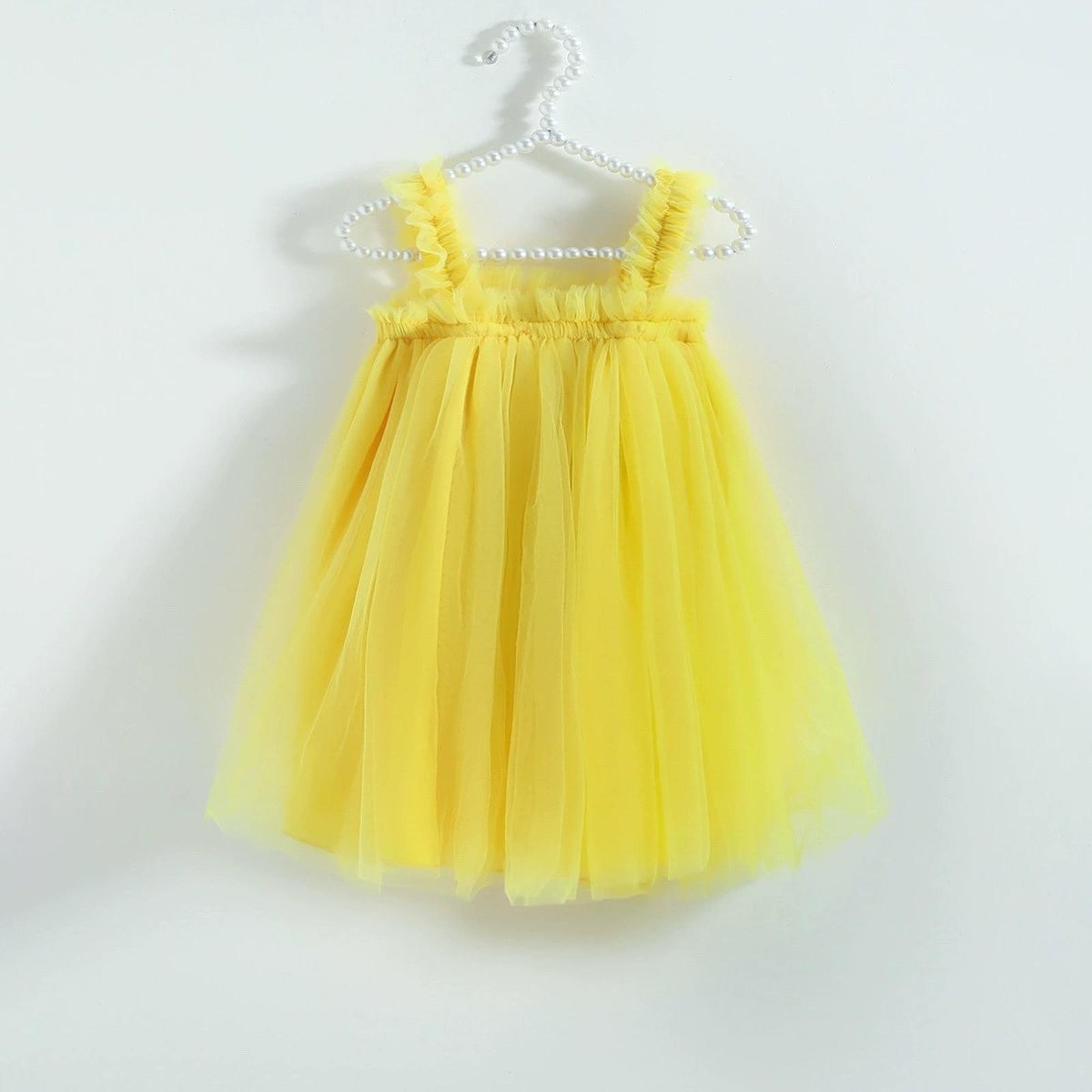 

Girls Tulle Princess Dress For Kids 110 жовтий