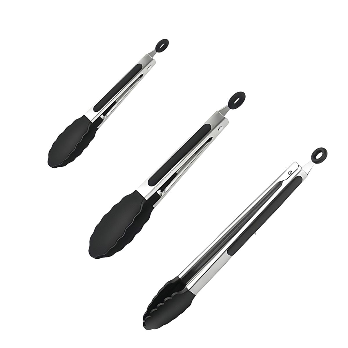 3pcs Stainless Steel Food Clip, Kitchen Heat-resistant Steak Clip, Outdoor Stand, Barbecue Clip, Food Clip