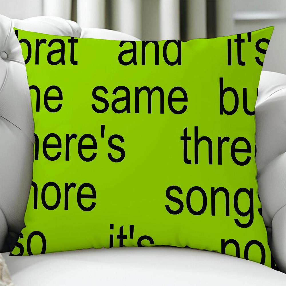 Singer CCharli XXCX Brat Cushion Cover Birthday Anniversary Gifts Double Sided Printed Zipper Cushion Cover Soft Skin Bedding