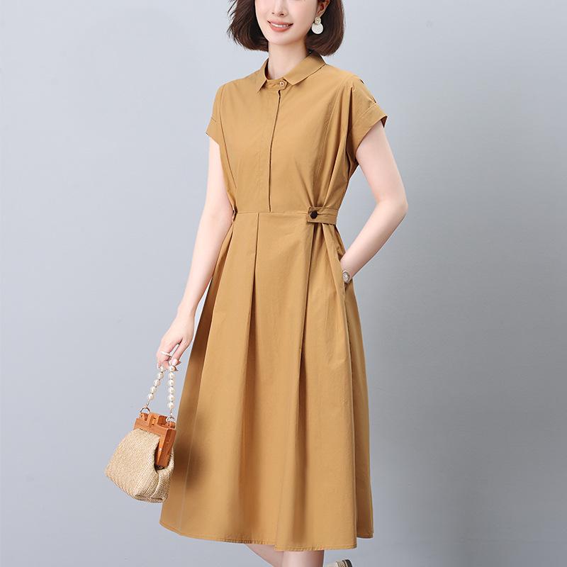 

Women s Waist-Cinching and Slimming Summer Polo Shirt Dress - 2024 Collection M (recommended weight 90-115 lbs) жёлтый