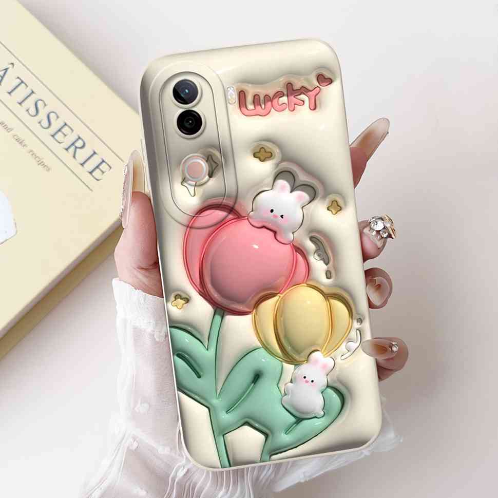 Flower Cover For Vivo V40e Case Soft Silicone Phone Back Cover Casing For Vivo V 40e V40e 4G V2403 Coque TPU Fundas