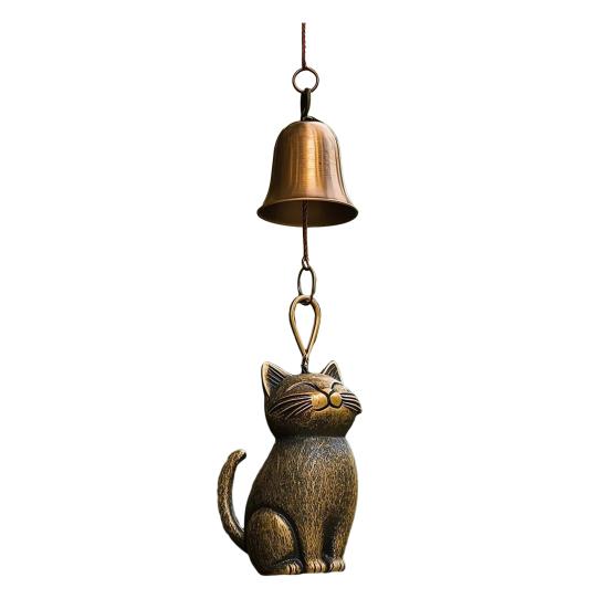 Retro Katze Windspiel Handgefertigt Niedliches Kätzchen Windspiel Vintage Hängendes Windspiel für Garten Terrasse Veranda Innendekor Geschenkidee für Katzenliebhaber