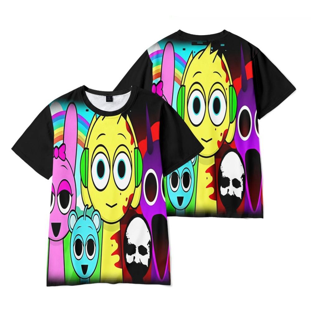 Sprunki T-shirt voor Mannen Vrouwen Zomerkleding Fitness Ronde Hals Anime Man T-shirt voor Mannen Oversized Mannen T-shirts Tops