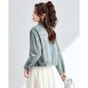 TERRE BLEUE Women's Beaded Denim Jacket