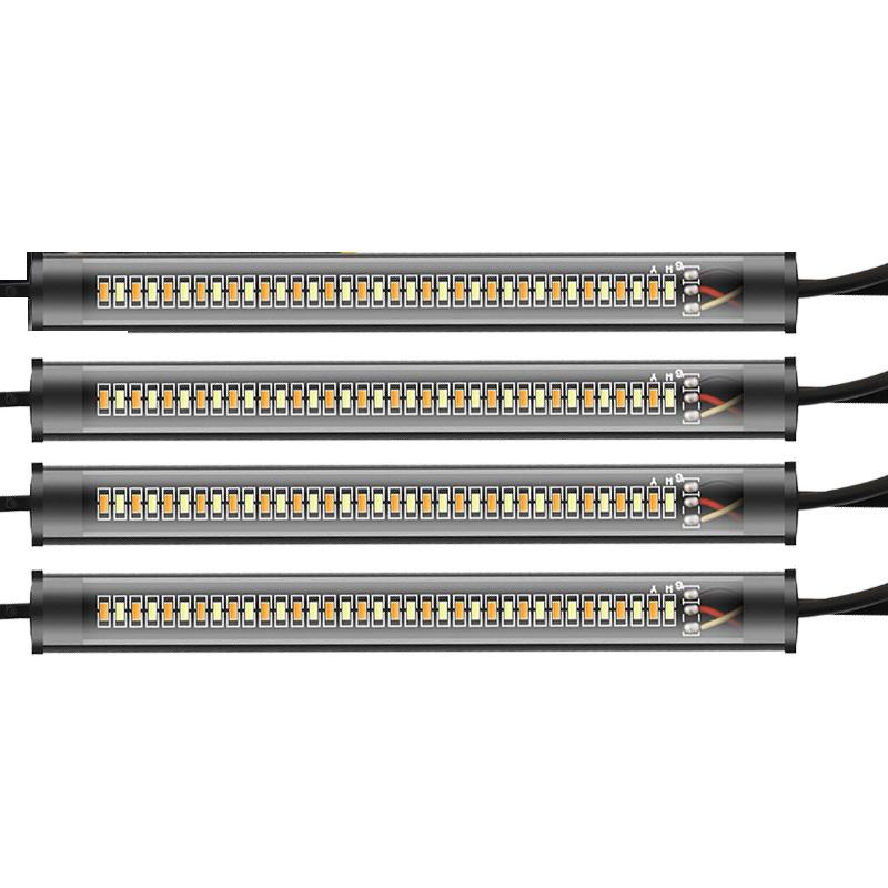 Motorcycle Turn Signal Light Strip LED IP68 Waterproof DRL Amber White Durable Moto Indicator Blinker Flasher Lamp Flashing