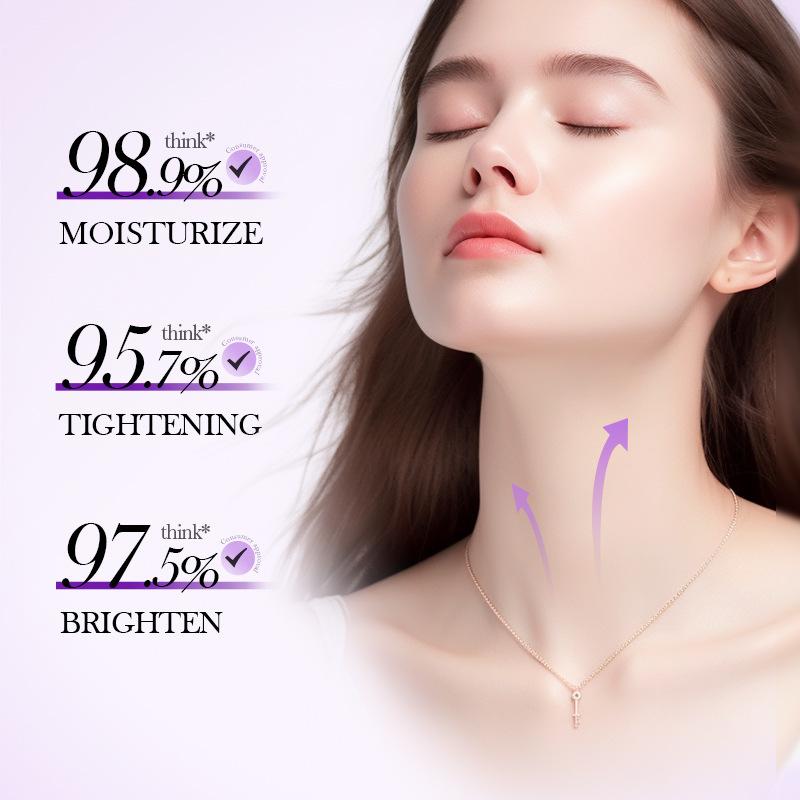 Sadoer 110ml Crème Raffermissante Neck Cream au Collagène Lifting Hydratante Éclaircissante Rouleau de Massage Crème Beauté Cou Soins de la Peau du Cou