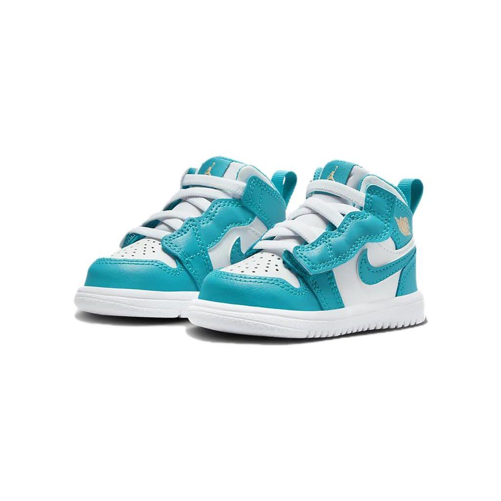 Jordan 1 Mid Alt Aquatone (TD) Baby Sneakers Celestial-Gold-White AR6352-400