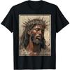 “Black Jesus Face Of Jesus Cross With Crown Of Thorns”Men's T-Shirt