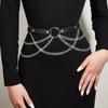 Mehrschichtige Damen-Hüftkette Verstellbare Metall-Hüftgürtel Hüftkorsett Kettengürtel Kette an Hosen