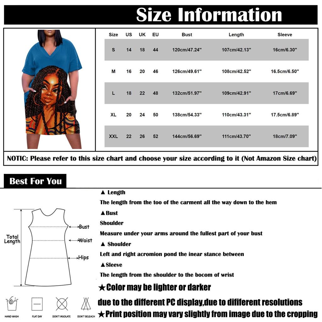 2022 Women's Summer Plus Size V Neck Short Sleeve Knee Pocket Casual Dress