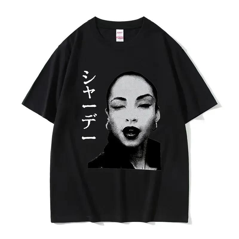 90. roky Speváčka S-Sade Potlač Grafické Tričko Dámske Hip Hop Vintage Krátky Rukáv Tričká Streetwear