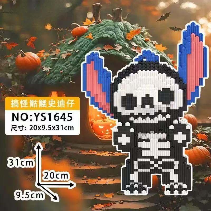 Stitch Blocks Toy Set Halloween Toys Action Figure Building Blocks Kids Toys Micro Blocks Clown Ghost Halloween Decoration Gifts