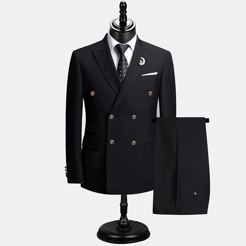 

Мужской костюм Slim Fit формальный деловой рабочий костюм комплект из 2 предметов (Куртка+Брюки) M