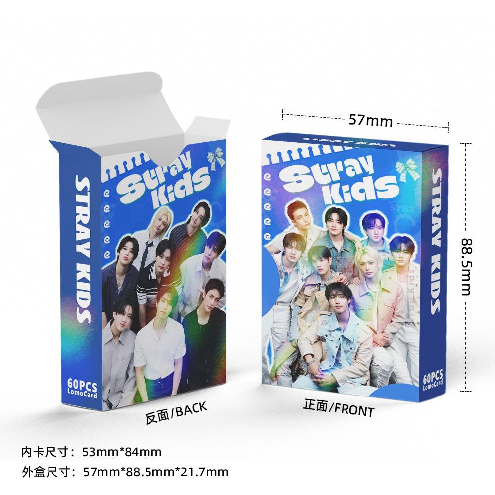 60Pcs New Laser Cards Skzoo Cards Straykids Photo Cards Straykids Media Film Flash Cards Lomo Cards For Kids Adults Children's Birthday Gift Holiday