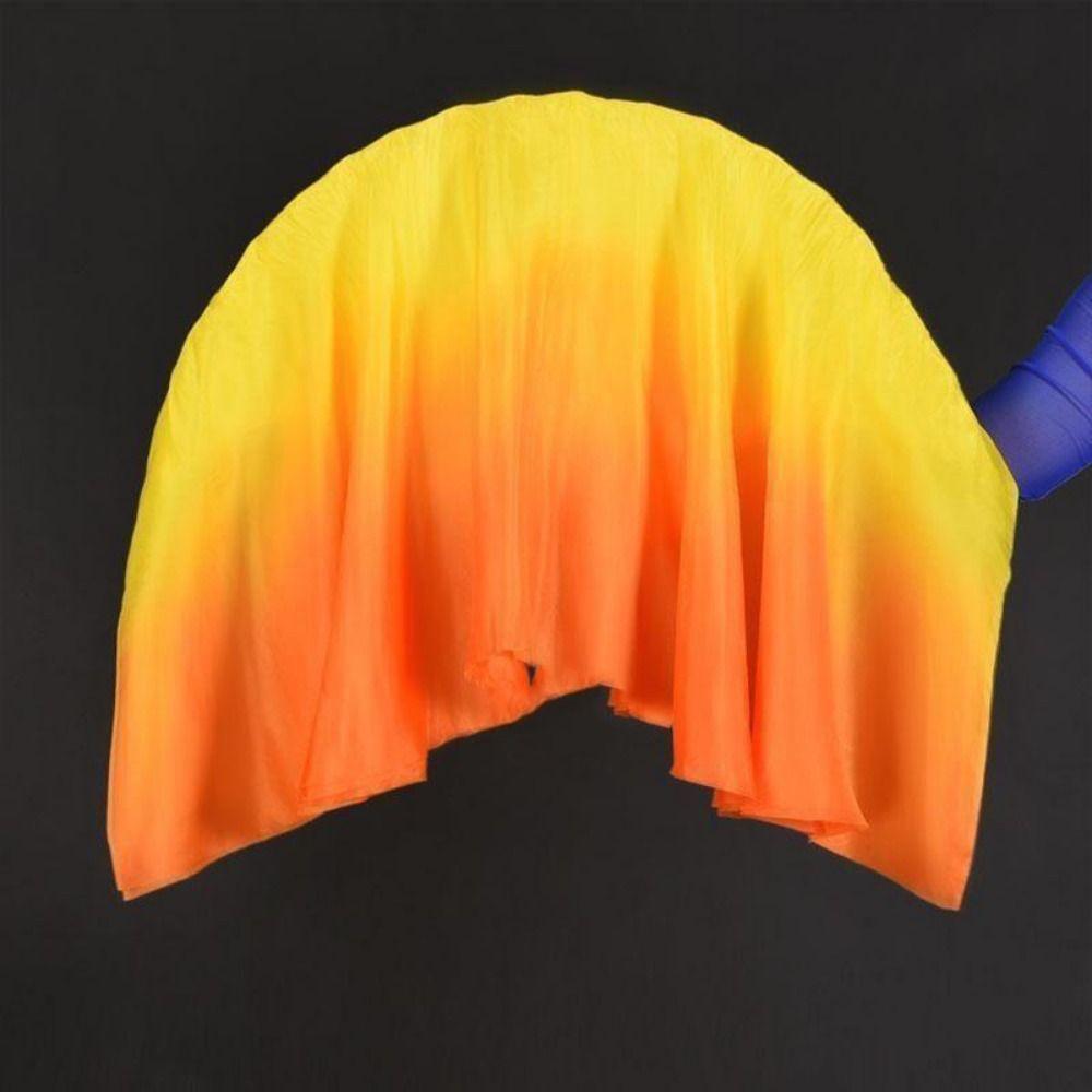 10/20cm Half Circle Silk Veil Pairs Yangko Dance Bamboo Fans Hand Dye Adults Fan  Kid Women
