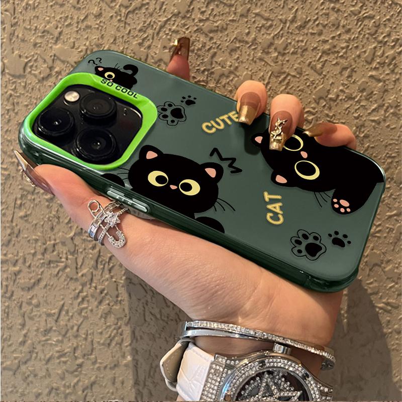Cartoon Cute Black Cat Phone Case for Xiaomi Redmi Note 14 13 12 11 10 9 8 Pro Plus 14S 12S 11S 10S 9S Redmi 14C 14R 13C 12C 11A