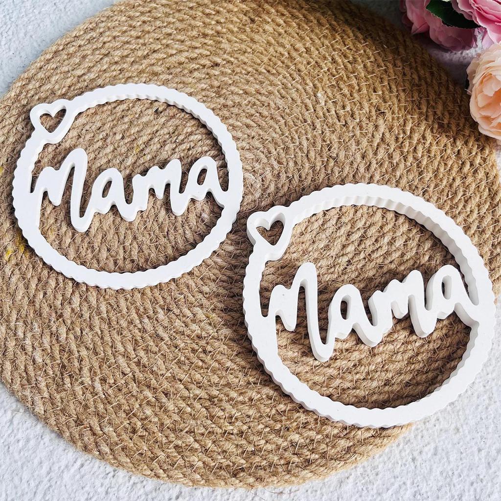 Mom Letter Silicone Candle Molds for Epoxy Resin Candle Soap Chocolate Fondant Hanging Decoration Mother Day Present