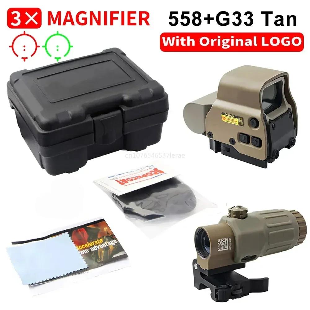 Eotech Holografisches Kollimator 558 Rotpunktvisier G43/G33/G45 3X 5X Vergrößerer Airsoft Jagdausrüstung mit 20mm Schienenmontagen & QD-Hebel