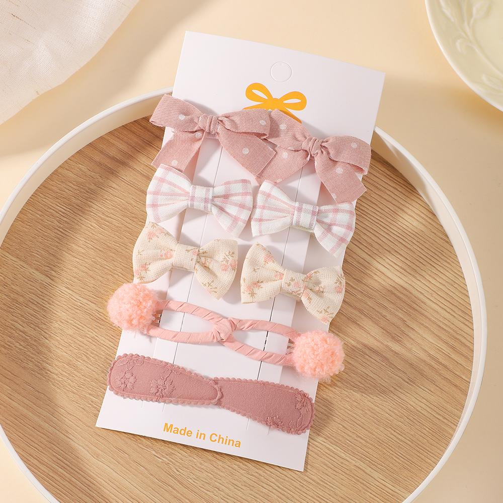 RAINBOW BOWS 10Pcs/set Handmade Fabric Printed Barrette Boutique Mini Bangs Bow Hair Clip Ins Daisy Hairgripes Spring Style