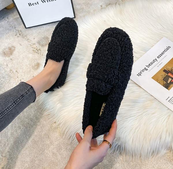 Fashion 2024 new women's winter warm outdoor shoes plush design british style white snow boots Ladies' casual flats Large size 41-43