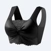 Seamless Lace Gathered Fixed Cup With Chest Pad No Underwire Vest Style Bra