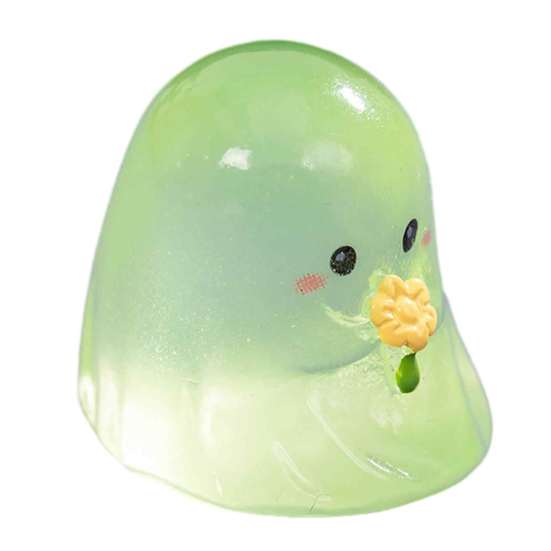 Resin Ghost Ornament Glow-in-the-dark Halloween Figurine, Mini Statue for Micro Luminous Figurine Landscape, Home Office Desk
