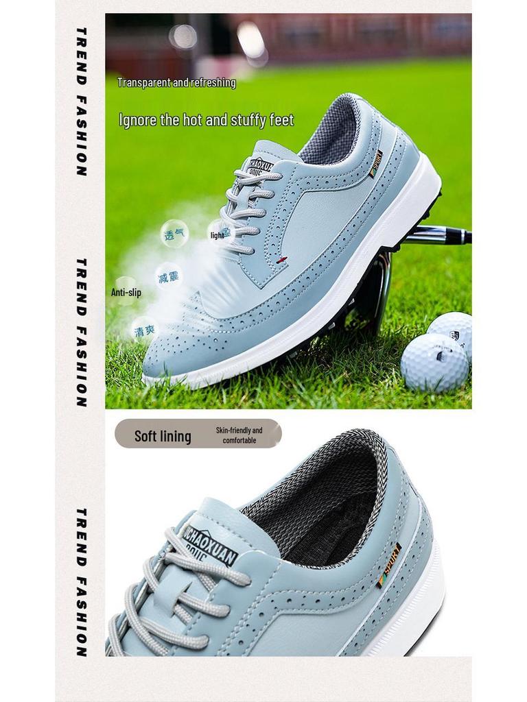 Men's Plus Size British Style Casual Golf Shoes - Lightweight & Wear-Resistant