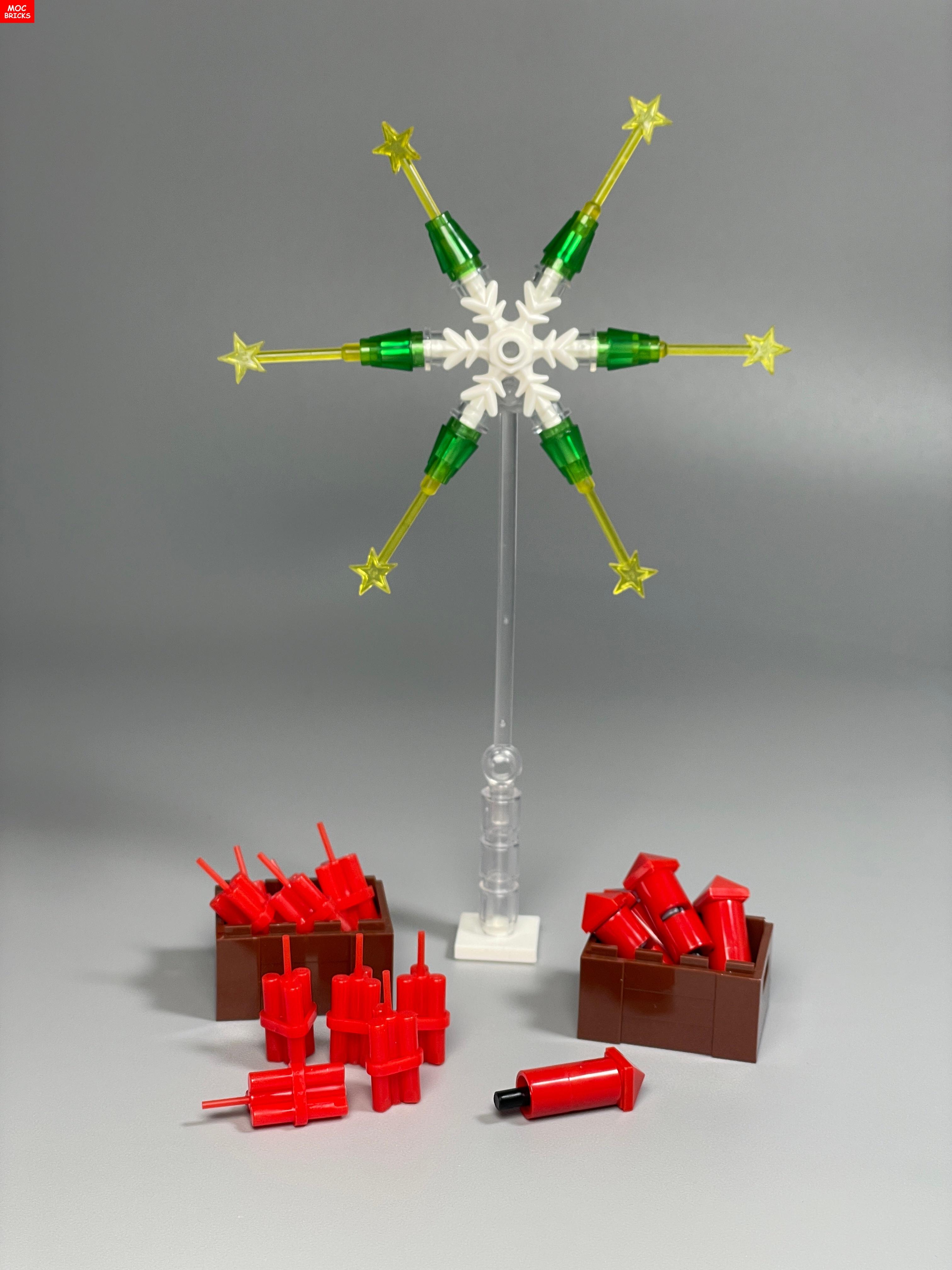 MIJN EIGEN CREATIE Blokken Magische Ster Vuur vuurwerk Raket Sneeuw Lente Festival Actiefiguur Bouwstenen Poppen Jongens Meisjes Speelgoed