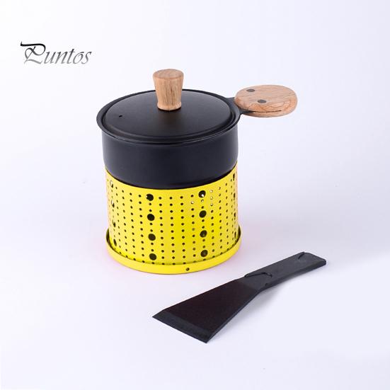 Portable Cheese Oven with Candle Holder Spatula Space-Saving Simple Elegant Cheese Melter Multi-Functional Hot Pot Frying Pan