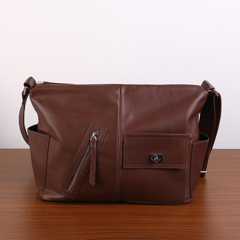 Men's and Women's Universal Single-Shoulder Bag French Style Simple Design Crossbody Bag for Casual Commuting Casually