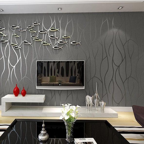 3D Embossed Non-Woven Wallpaper Soft Suede Texture Wall Covering TV Unit, Couch Backdrop & Bedroom (Unpasted, DIY Friendly)