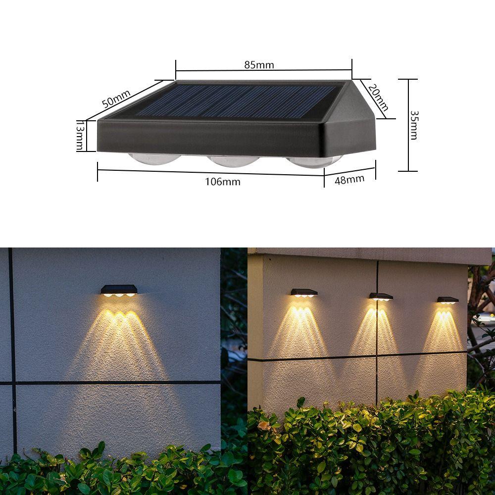 2LED Yard Atmosphere Wall Lights 3LED Night Outdoor Street Light Solar Wall Lights  Courtyard