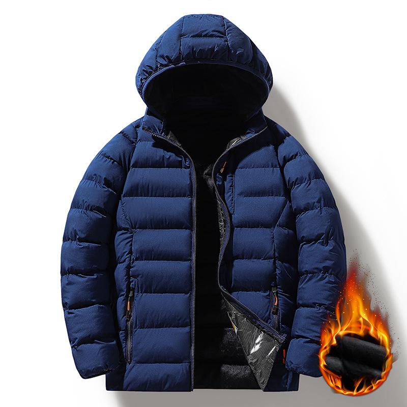 Padded-on Pánský sametový zimní kabát Slim-fit Sametová vycpaná bunda Teplá Vícebarevná péřová vycpaná bunda