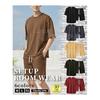 [three Joy] [Soft Mesh Material] Men's Loungewear, Top and Bottom Set, Loungewear, Waist Strap, Stretch, Short Sleeves, Shorts, 6 Colors, M - XL