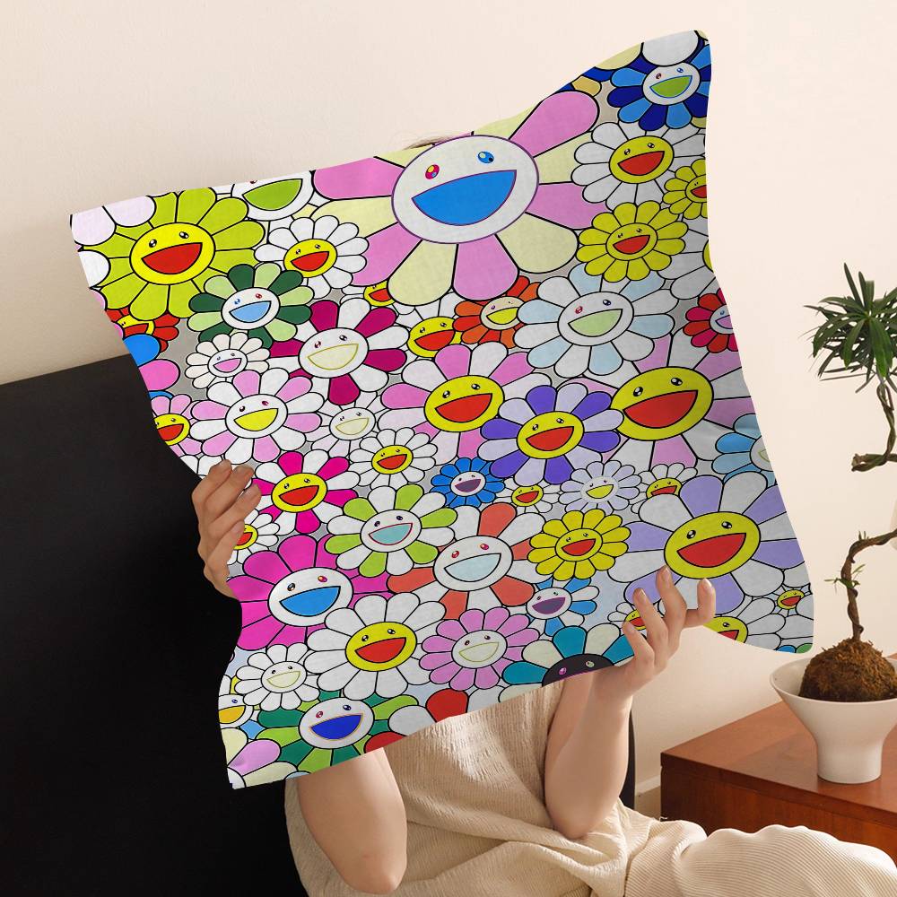 Fashing T-Takashi M-Murakami Pillow Gift Home Office Decoration Bedroom Sofa Car Cushion Cover Case 45X45
