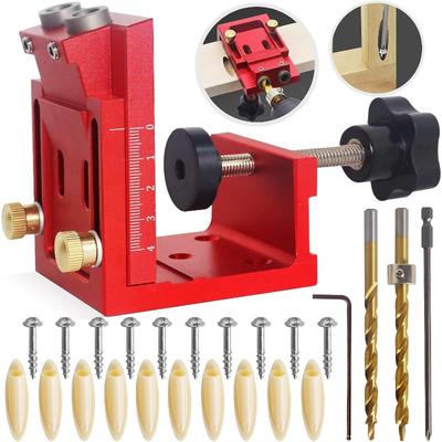 Adjustable Oblique Hole Locator Aluminum Alloy Woodworking Hole Puncher Cabinet Panel Hardware Tool