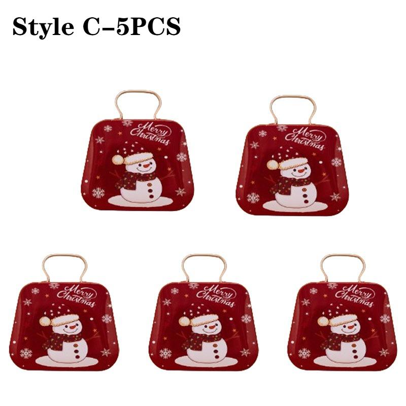 1-10PCS Tinplate Christmas Gift Box Handbag Shape Mini Candy Container Festive Party Favor Box Holiday Home Office Decoration