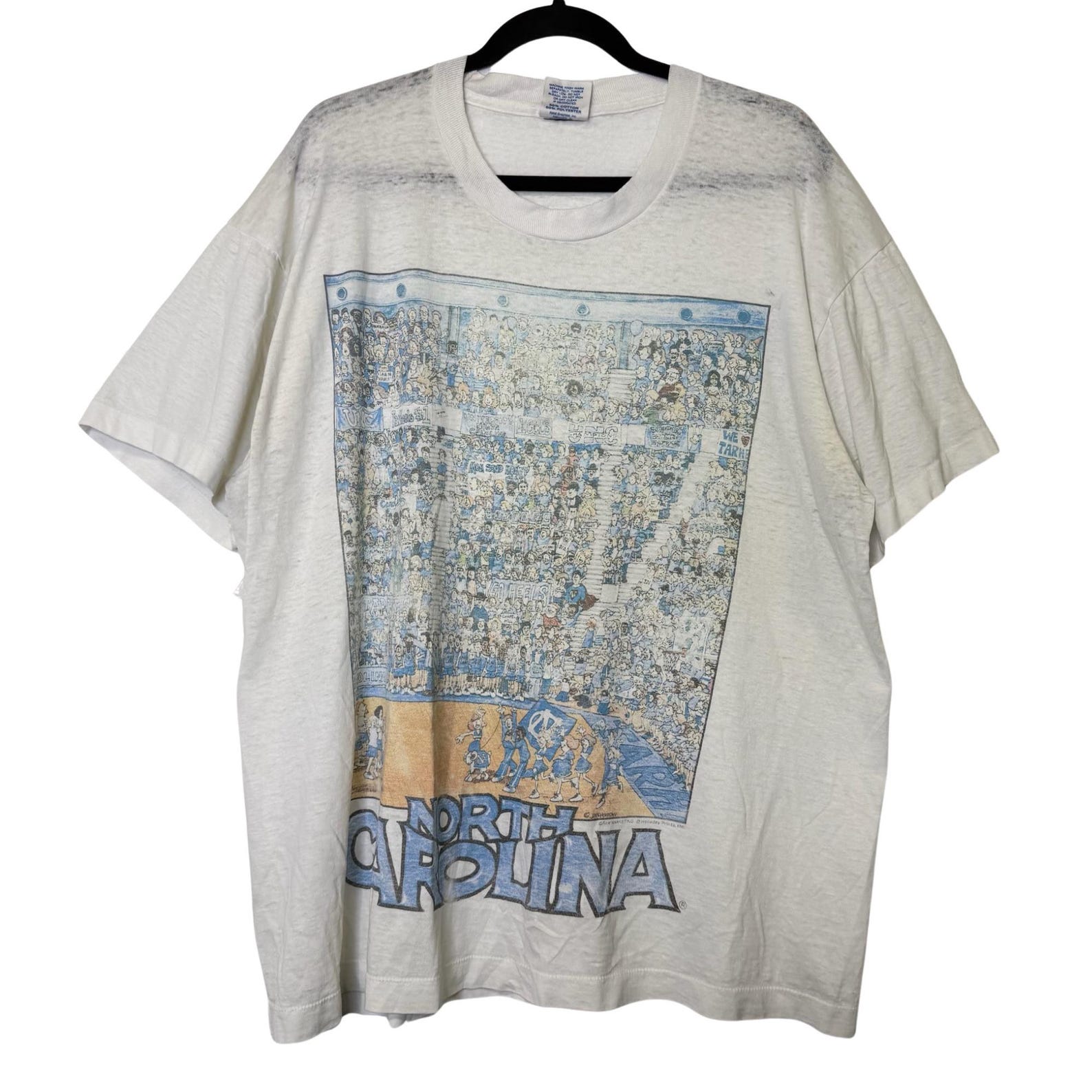 90 s University of North Carolina Soccer NCAA T shirt OSFA (B2917) 4XL