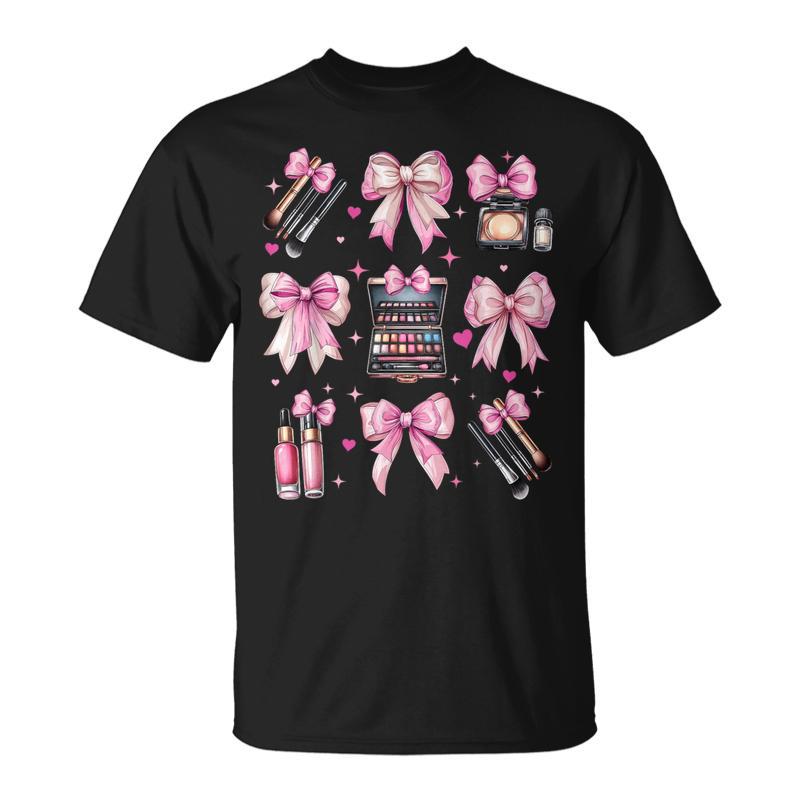 Coquette Bow Makeup Artist Mua Girl Mom Mama Mother's Day T-Shirt