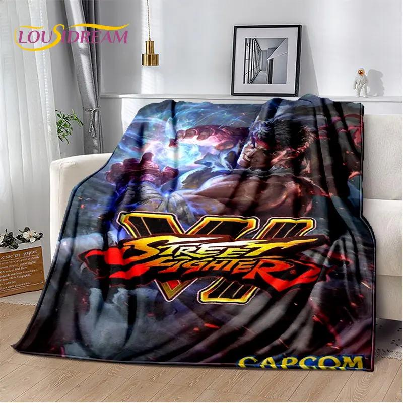 Retro Game Street Fighter Gamer Soft Plush Blanket,Flannel Blanket Throw Blanket for Living Room Bedroom Bed Sofa Picnic Cover