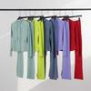 LU Womens Hooded Jacket Flared Pants Set Define Slim Fit Yoga Activewear