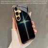 Neon Cross Pattern 2D Phone Case for Samsung S26 S25 S24 S23 S22 S21 S20 A56 A36 A16 Gold Glass Protective Cover
